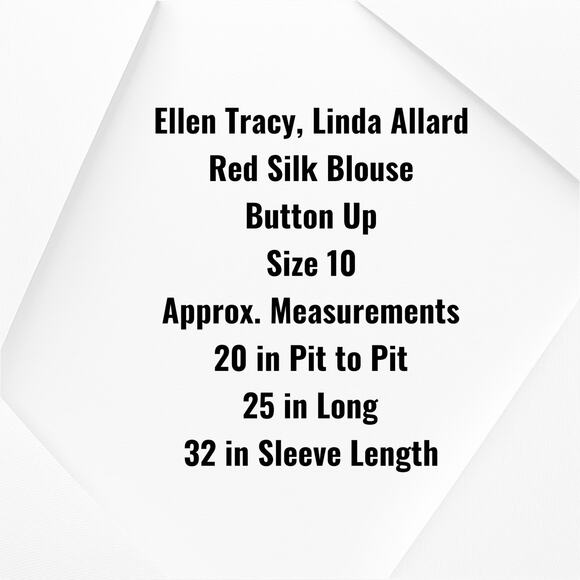 Linda Allard Ellen Tracy Red 100% Silk Button Front Tunic Dress Size 10 - Picture 5 of 14